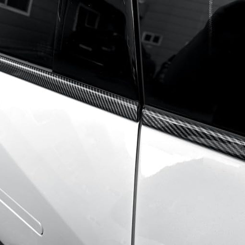 Carbon Fiber Style Weatherstrip Window Molding Cover Trim Compatible with KIA EV9 Accessories