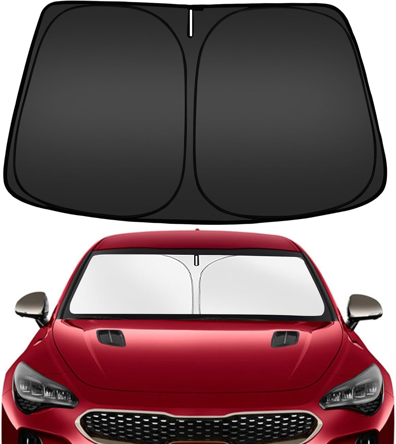 Windshield Sun Shade for Kia EV6 2022-2025, Custom Fit Foldable Front Window Sunshade Sun Visor Protector, Block UV Rays Keep Your Car Cooler