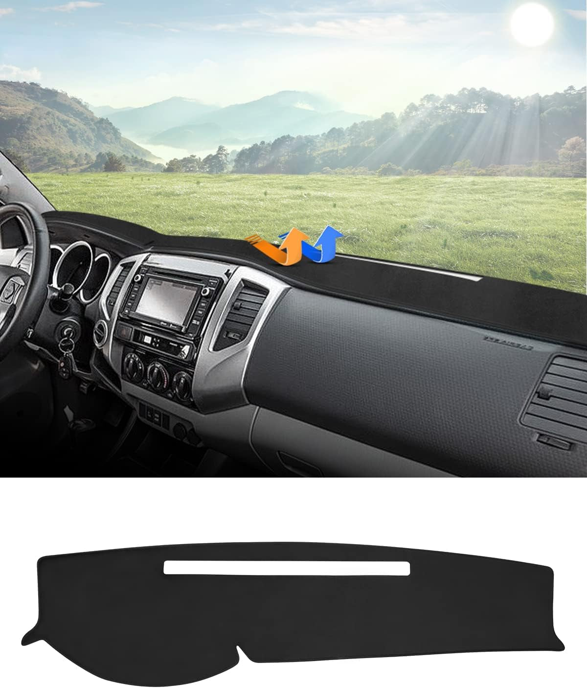 Dashboard Cover Mat for Toyota Bz4X /Subaru Solterra 2023 2024 2025 Accessories Dash Cover Upgrade Velvet Dash Mat Sunshade Glare UV Rays Protector