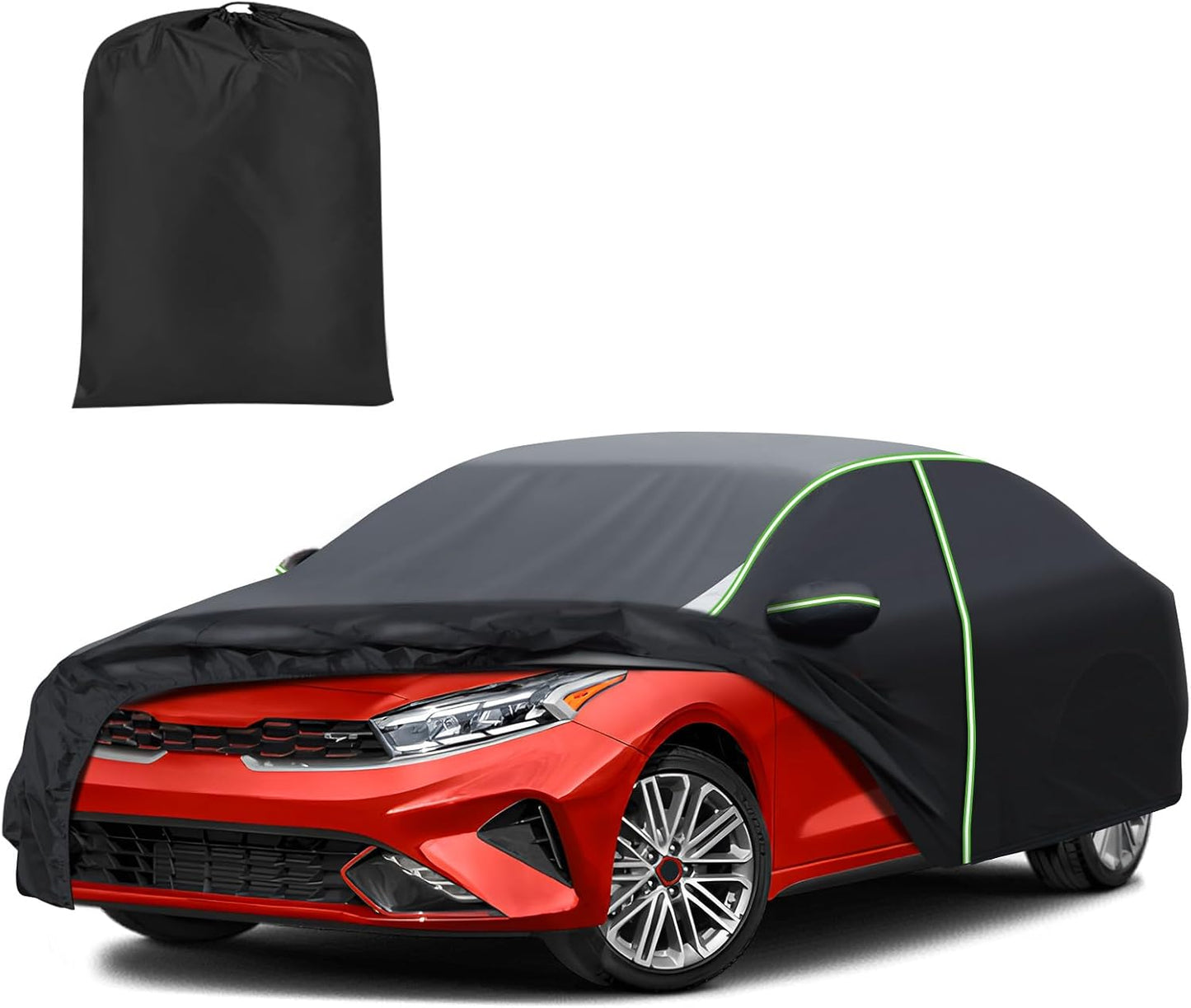 Car Cover for Kia EV9 2024, Full Car Cover All Weather Car Covers for EV9, Waterproof Outdoor Cover with Zipper Door Reflective Strips