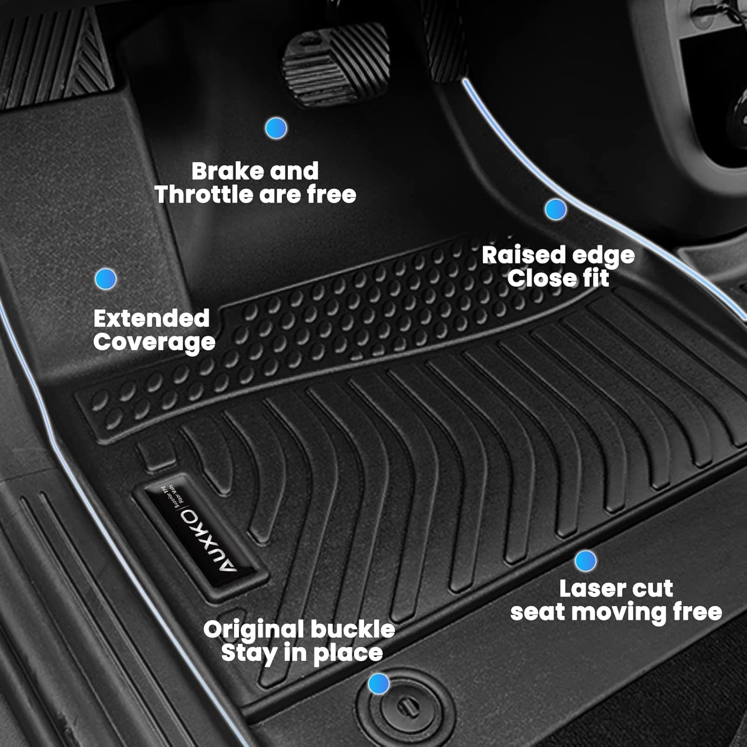 All Weather Floor Mats Fit for Hyundai Kona Electric(Ev) 2024 2025 TPE Rubber Liners Kona 2024 2025 Accessories Set All Season Guard Odorless Anti-Slip Floor Mats Black