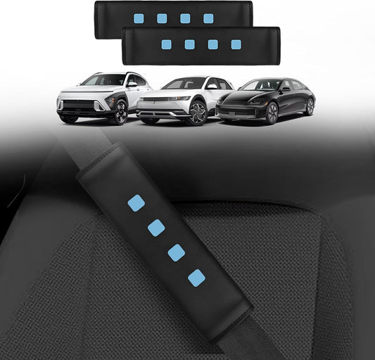 Seat Belt Pads Compatible with Hyundai Kona & Kona EV & Ioniq 5/6 2021-2024 Accessories 2 Packs Seat Belt Cushion Cover Adjuster Comfort Shoulder Neck Protector