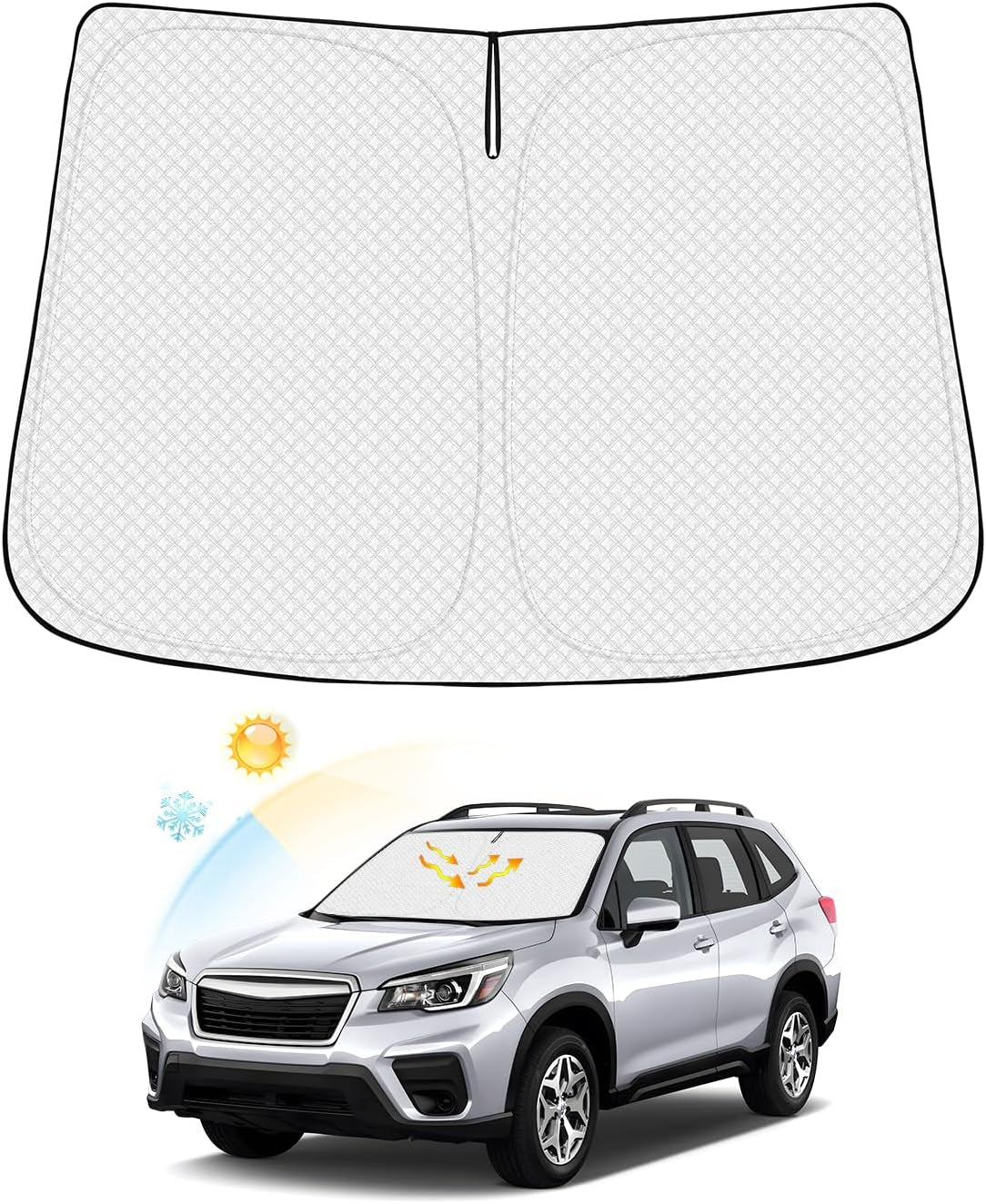 Windshield Sun Shade for Chevrolet/Chevy Blazer EV 2024 2025 Accessories Thicken 6-Layer Front Window Sunshade Cover Sun Visor Protector Foldable Block UV Rays Keep Vehicle Cool