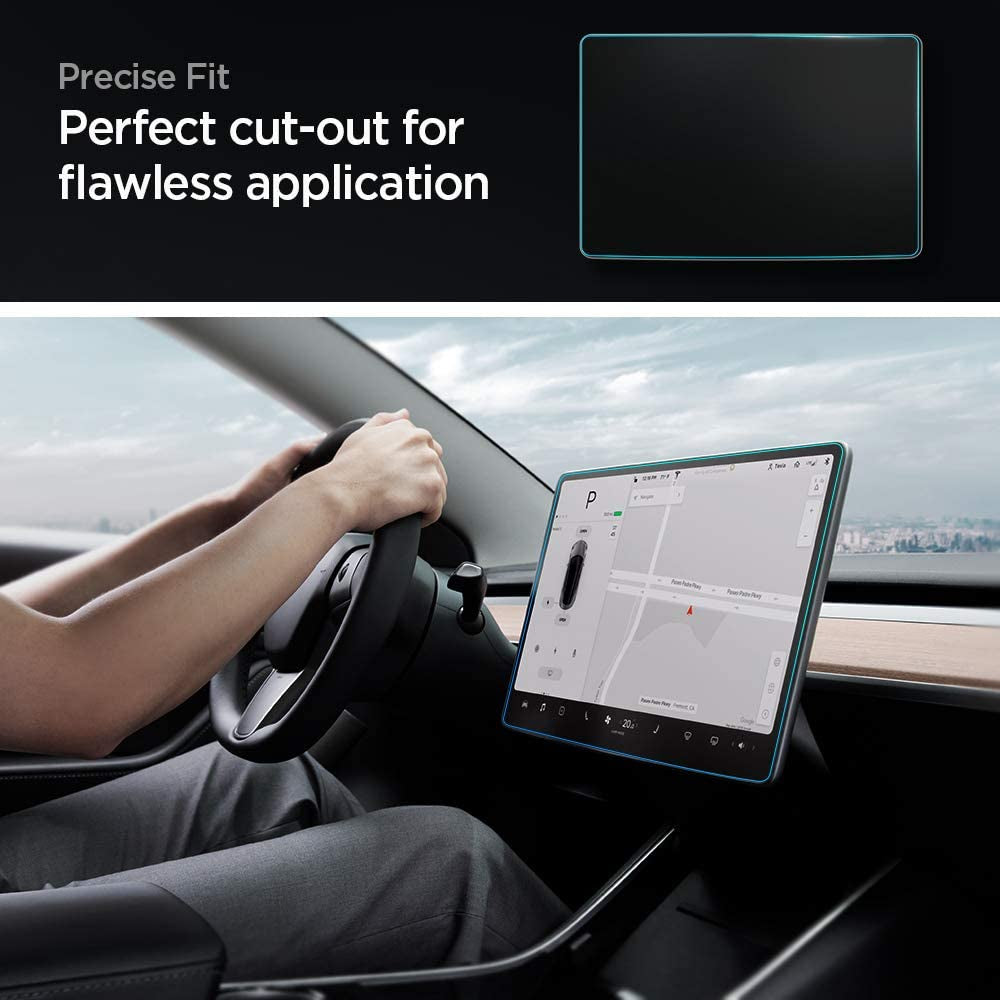 Tempered Glass Screen Protector [Glastr EZ FIT] Designed for Tesla Model 3 (2023-2017), Tesla Model Y (2024-2020) 15 Inch Dashboard Touchscreen - Matte/Anti Fingerprint