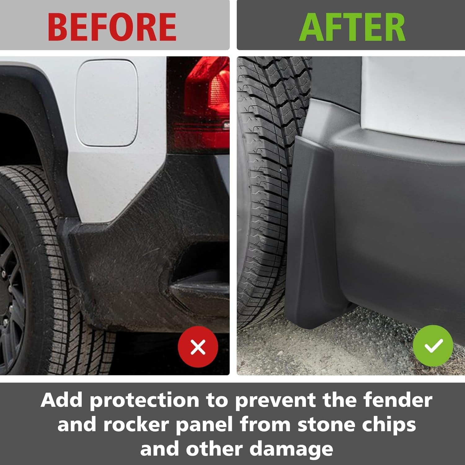 Rear Mud Flaps Splash Guards Compatible with Chevrolet Silverado EV 2024+ Accessories Fender Dirt Protection Winter Sediment Dirt Protection No Need to Drill Holes Set of 2 Rear Only