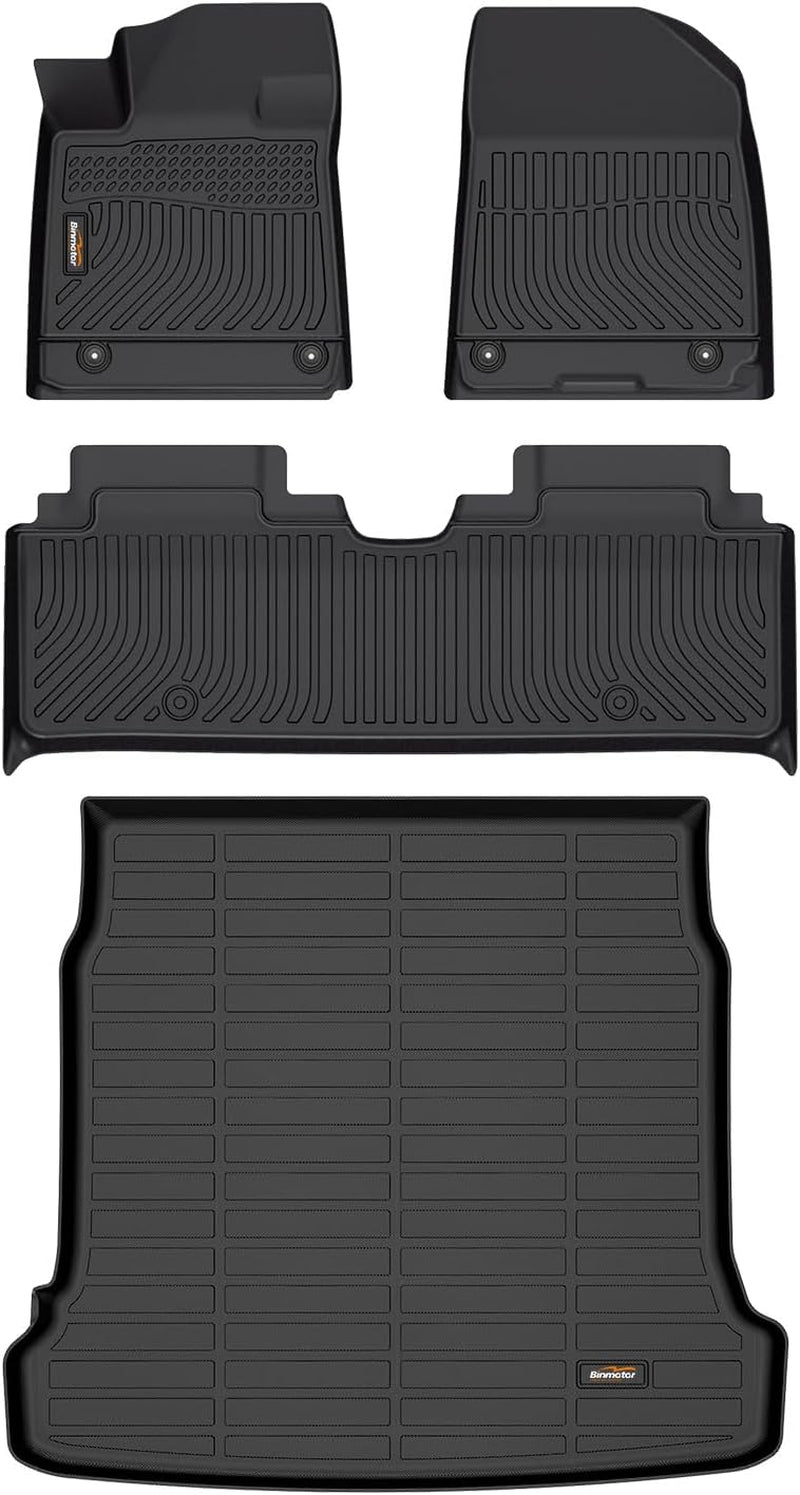 -All Weather Floor Mats & Cargo Liner for Hyundai Ioniq 6 2023 2024, 4PCS, All Season Heavy Duty Car Floor Liners，Waterproof Easy to Clean Automotive Ioniq 6 Accessories Black