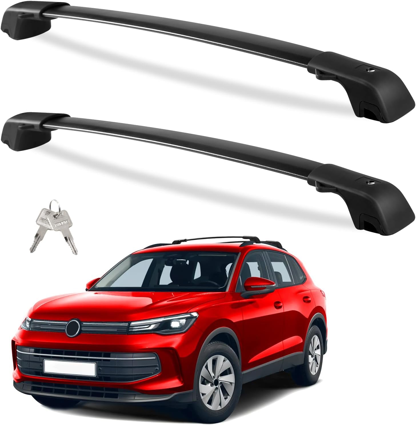 220Lbs Lockable Roof Rack Cross Bars Compatible with KIA EV9 2024 2025 Gt-Line (Not for Wind & Land) with Raised Rails Aluminum Roof Rails Crossbars Cargo Bars Rooftop Cargo Carrier Luggage