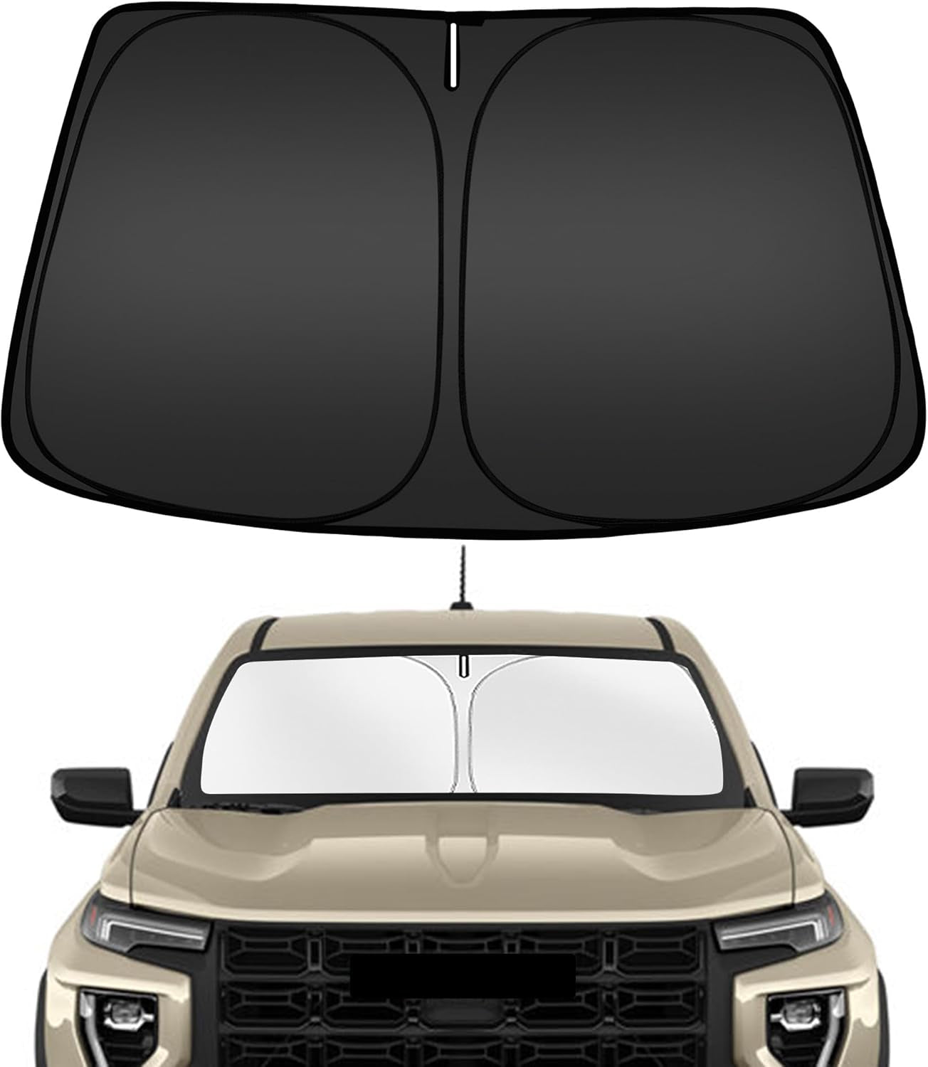 Windshield Sun Shade for Chevrolet Chevy Silverado EV 2024-2025, Custom Fit Foldable Front Window Sunshade Sun Visor Protector, Block UV Rays Keep Your Car Cooler