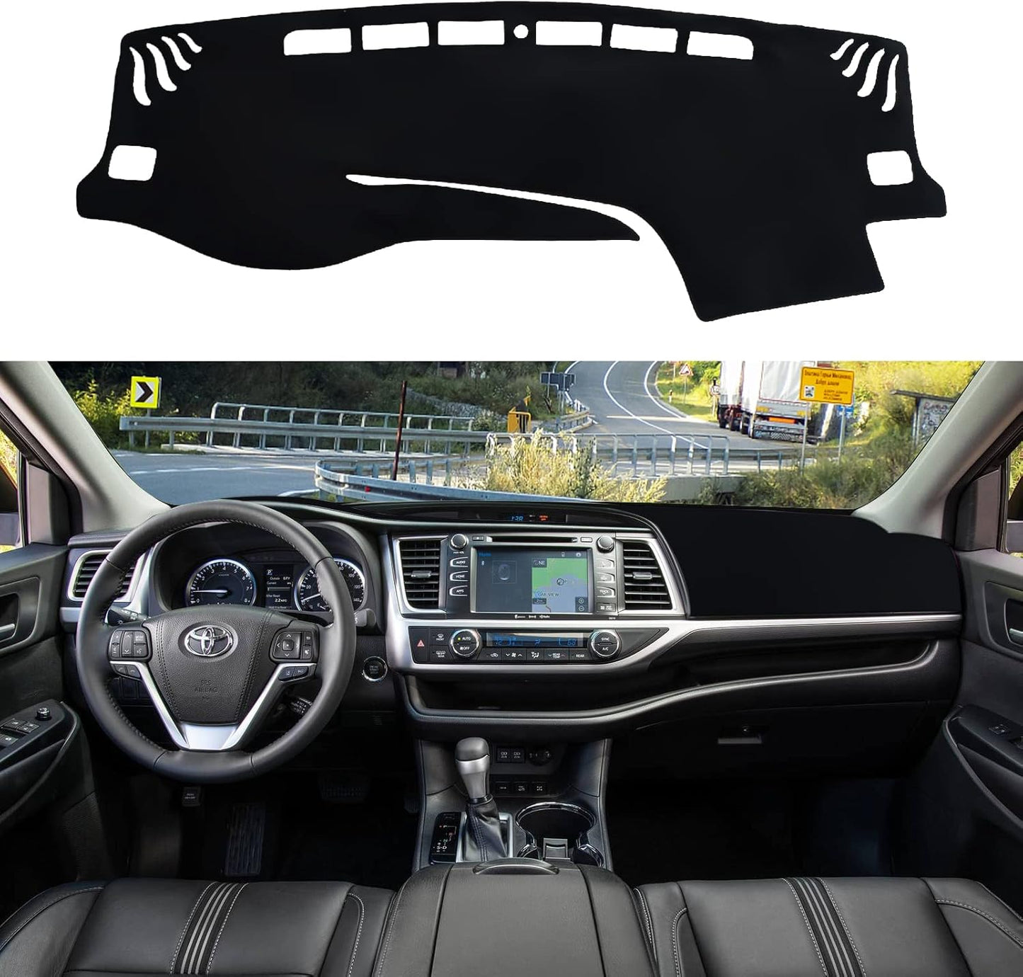 Dashboard Cover Mat Custom Fit for 2021-2024 Ford Mustang Mach-E Dash Cover Nonslip Dash Mat Protector Sunshade No Glare Black