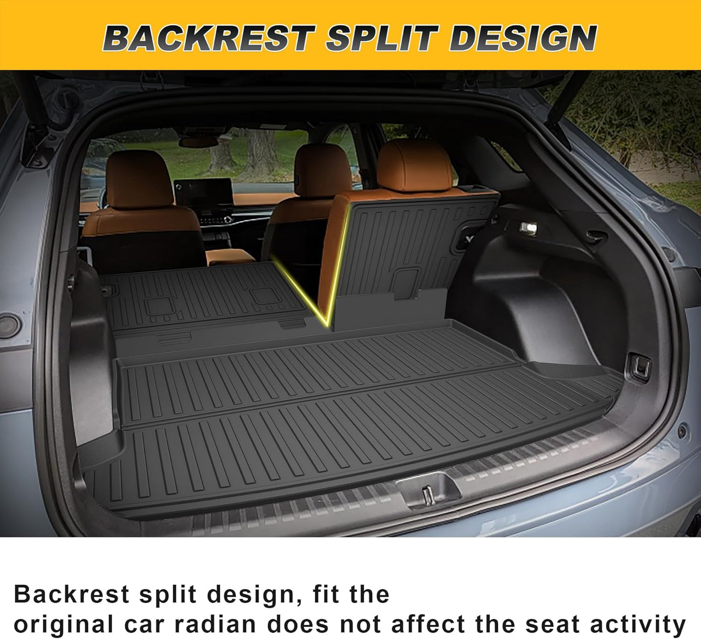 Cargo Liner & Backrest Mat Fit for Honda Prologue 2024 2025: Cargo Mat with Backrest Mat behind 2Nd Row Back Seat Protector - All Weather Protection Trunk Mat with Back Seat Cover Prologue Accessories