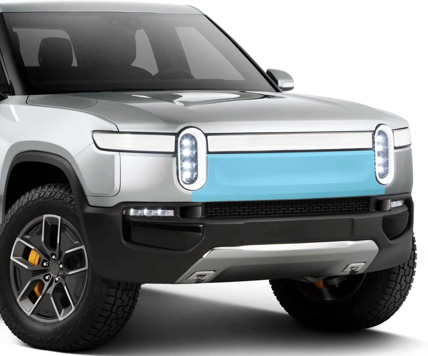 Front Bumper PPF for Rivian R1S & Rivian R1T 2021-2025, Full Coverage 5Pc 8Mil Custom Fit anti Scratch Paint Protection Film Cover, Clear Self Healing Shield Guard, Includes Install Kit Accessories