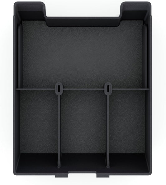 Armrest Organizer for Rivian R1T & Rivian R1S, Moving Tray Storage Box Insert, Black ABS Full Size, Made for the Center Console Area under the Armrest, R1 Accessory Gen1 2021-2024 & Gen2 2025+