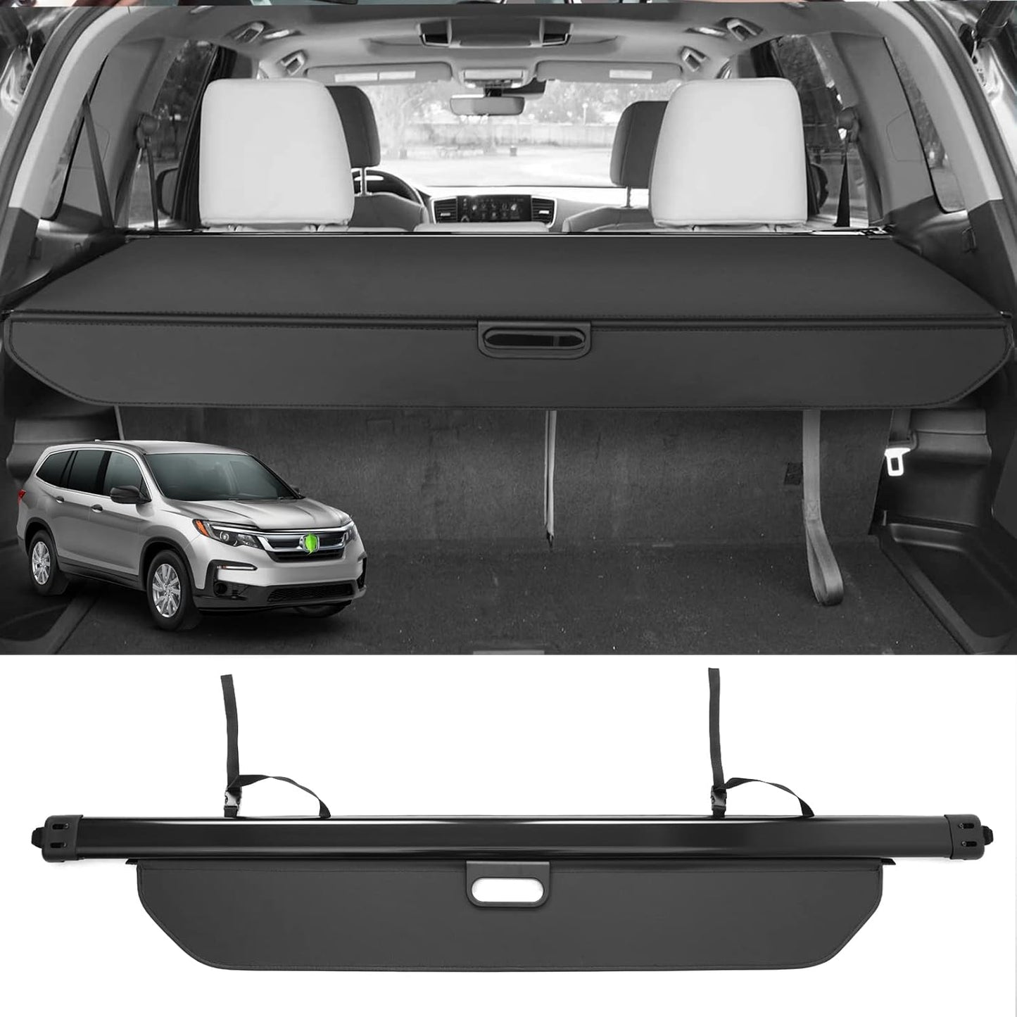 Cargo Cover for 2024 2025 Kia EV9 Accessories Trunk Cover Retractable Trunk Shielding Shade Cargo Luggage Cover Black