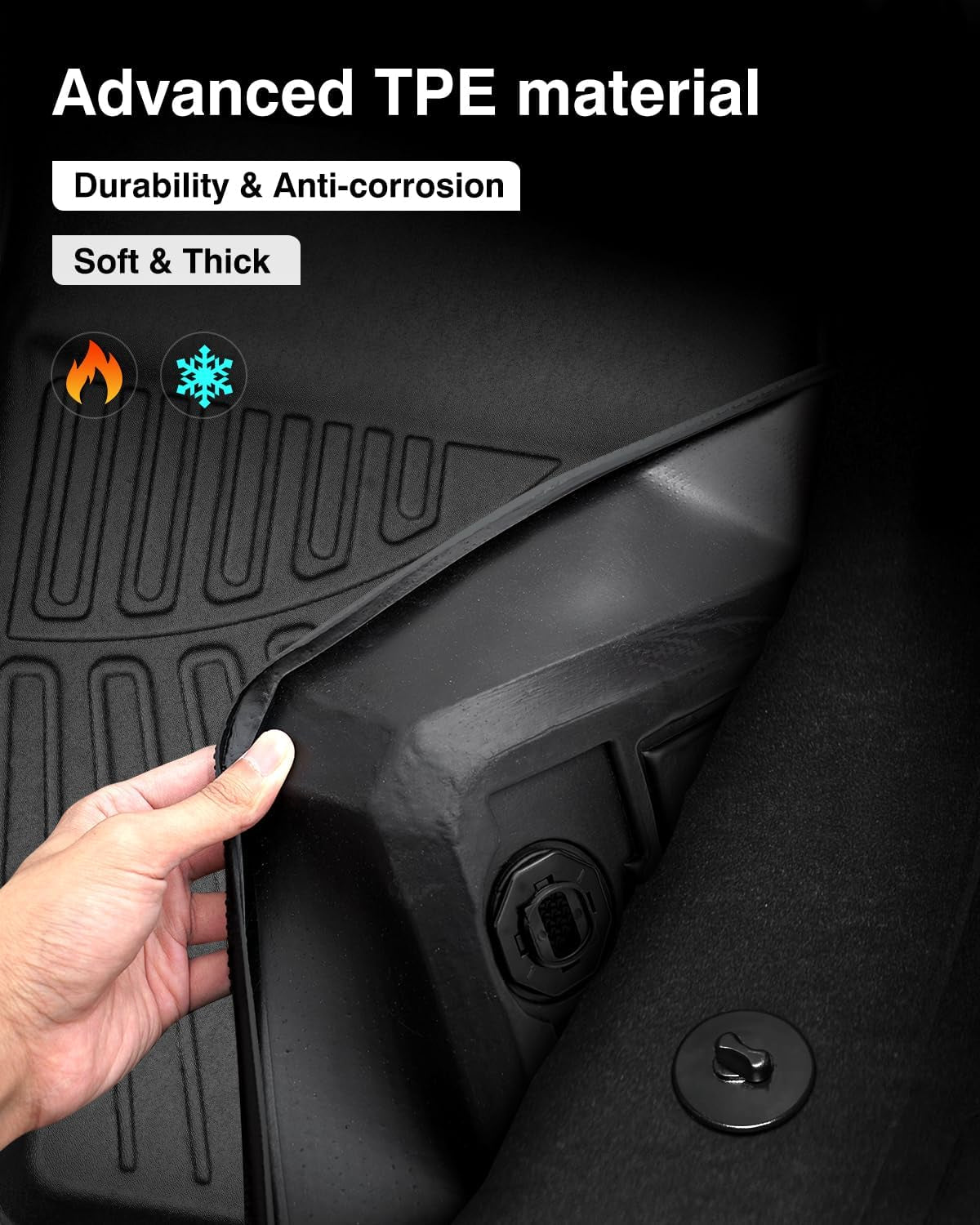 Floor Mats for 2022-2025 Hyundai Ioniq 5 Limited Only (With Sliding Console) Accessories Liner Set TPE 3D Car Mats All-Weather Custom Fit Floor Liners