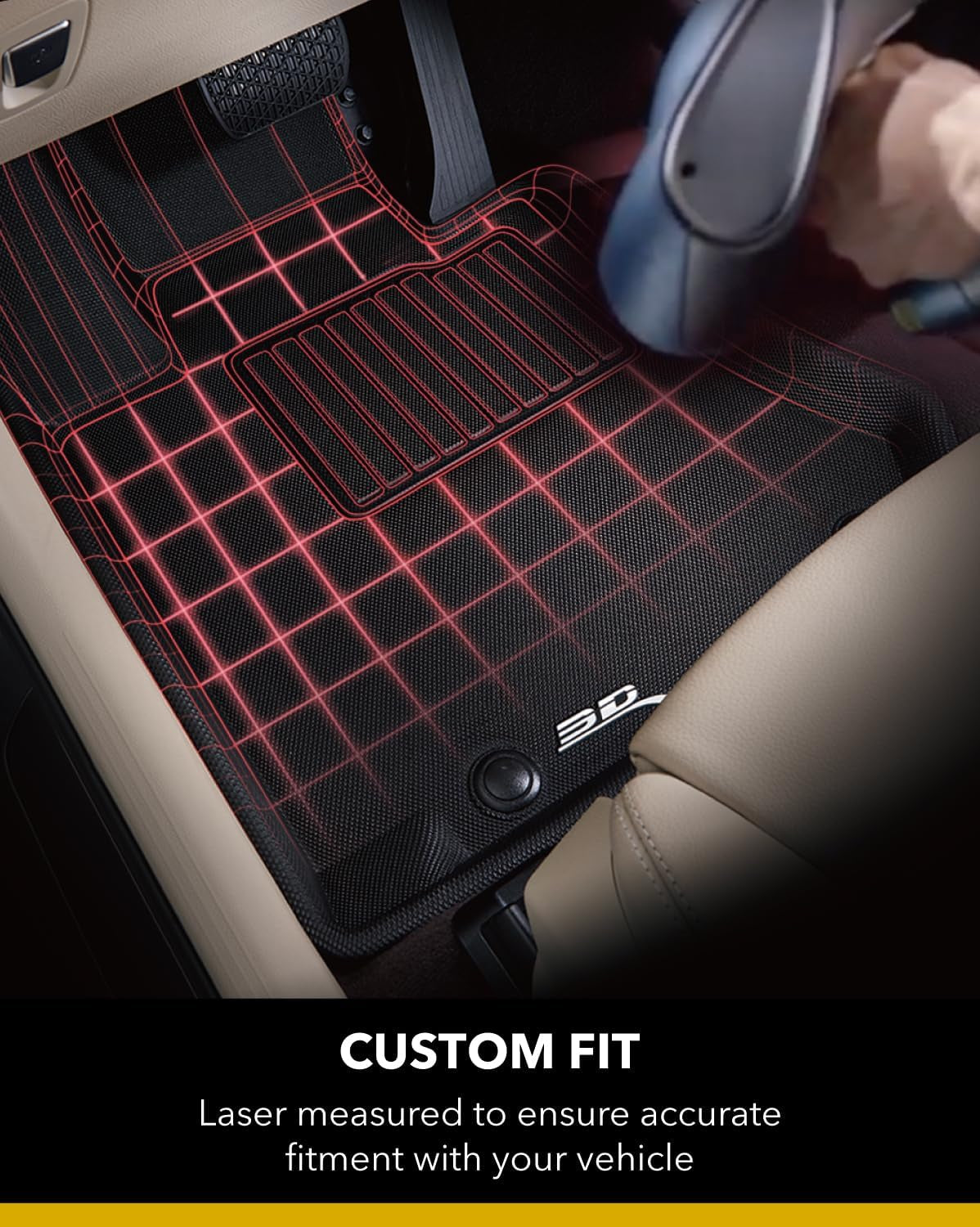 Custom Fit Kagu Floor Mat (Black) Compatible with Lucid Air Touring 2022-2025 - Full Set