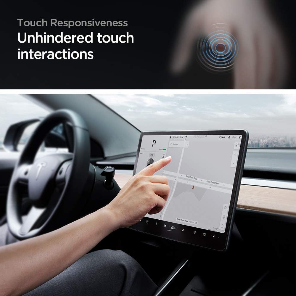 Tempered Glass Screen Protector [Glastr EZ FIT] Designed for Tesla Model 3 (2023-2017), Tesla Model Y (2024-2020) 15 Inch Dashboard Touchscreen - Matte/Anti Fingerprint