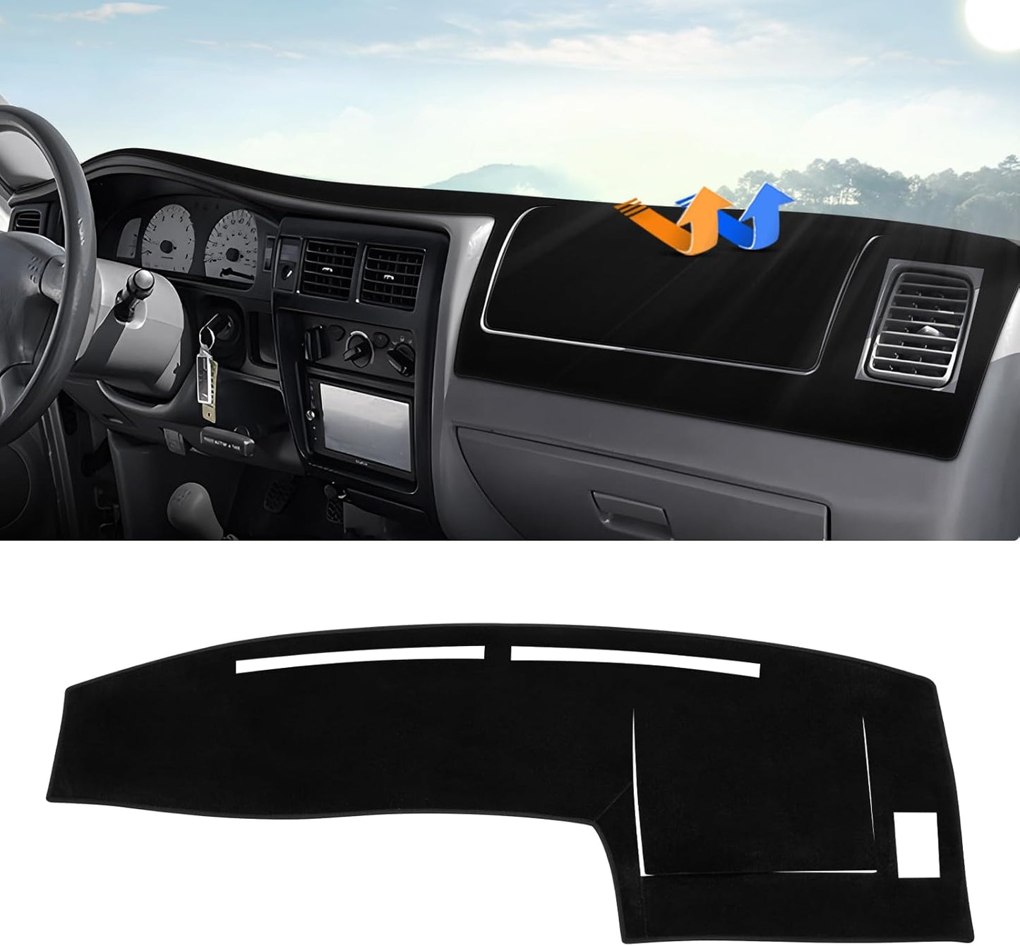 Dashboard Cover Mat for Toyota Bz4X /Subaru Solterra 2023 2024 2025 Accessories Dash Cover Upgrade Velvet Dash Mat Sunshade Glare UV Rays Protector