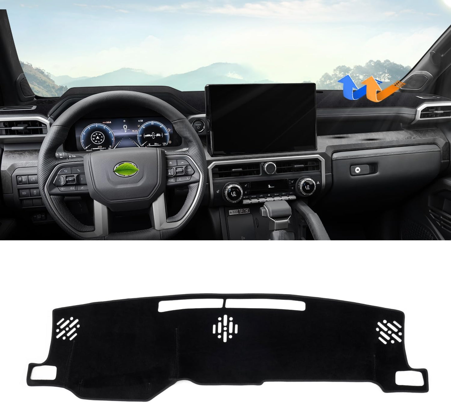 Dashboard Cover Mat for Toyota Bz4X /Subaru Solterra 2023 2024 2025 Accessories Dash Cover Upgrade Velvet Dash Mat Sunshade Glare UV Rays Protector