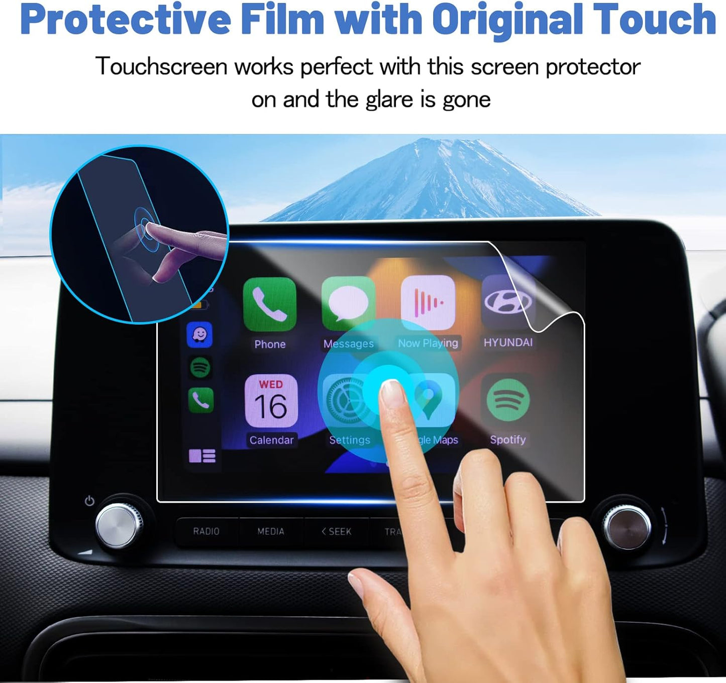 for 2023 Hyundai Kona Screen Protector 2023 Kona Screen Protector 8 In, for 2022 2023 Hyundai Kona SE/ SEL, Kona EV SEL Screen Protector 8 Inch for 2023 Hyundai Kona Accessories Screen Cover Kona SE 2023 Touch Screen Protective Film for 2022 2023 Hyundai Kona