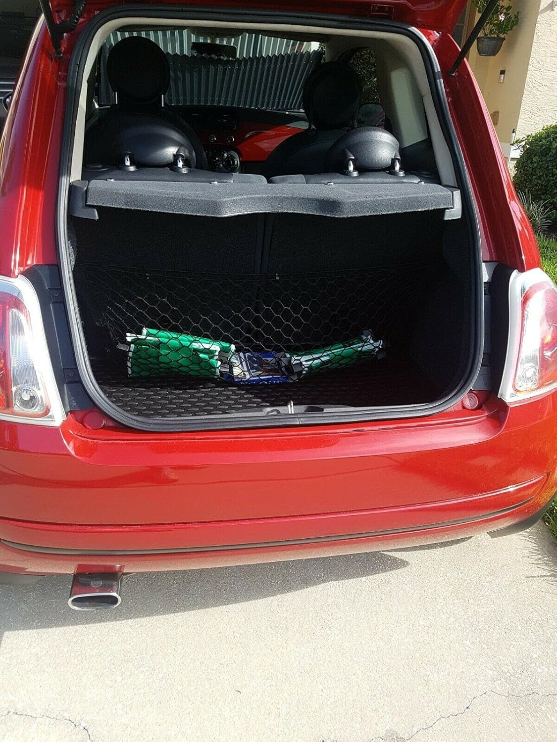 Trunk Organizer for Fiat 500 / 500C / 500E 2012-2020 Hatchback – Mesh Car Trunk Organizer – Cargo Net for SUV, Truck, Coupe, Sedans – Nylon Mesh Netting – Compatible with Fiat 500 / 500C / 500E