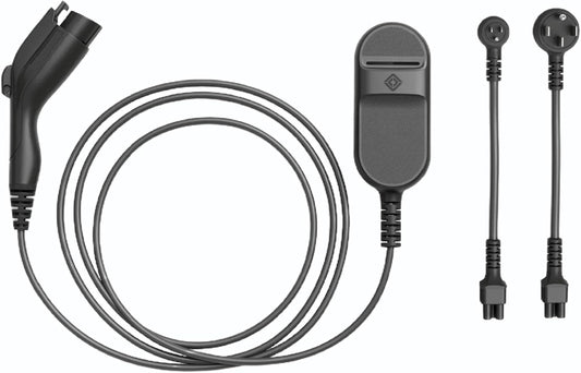 Rivian Portable EV Charger - Fast Charging, Weatherproof, Compatible with 240V and 120V Outlets, SAE J1772 Connector, 18-Foot Cable, Black, CC-C-L2-40-600-R1 (PT00045331)