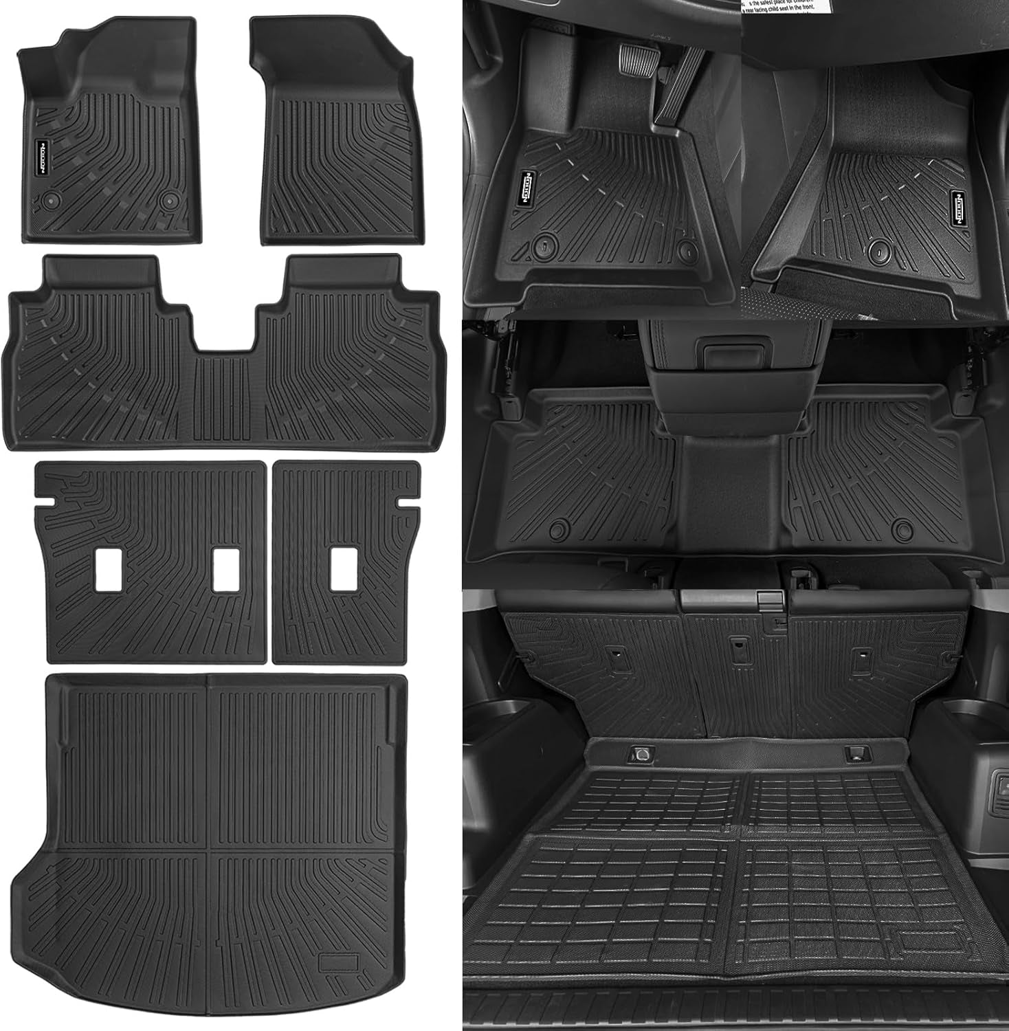 Floor Mats & Trunk Mat & Backrest Mats All Weather for 2024 2025 Chevy Equinox EV Electric (Non Fuel) Floor Mats for Chevrolet Equinox EV Floor Mats Accessories