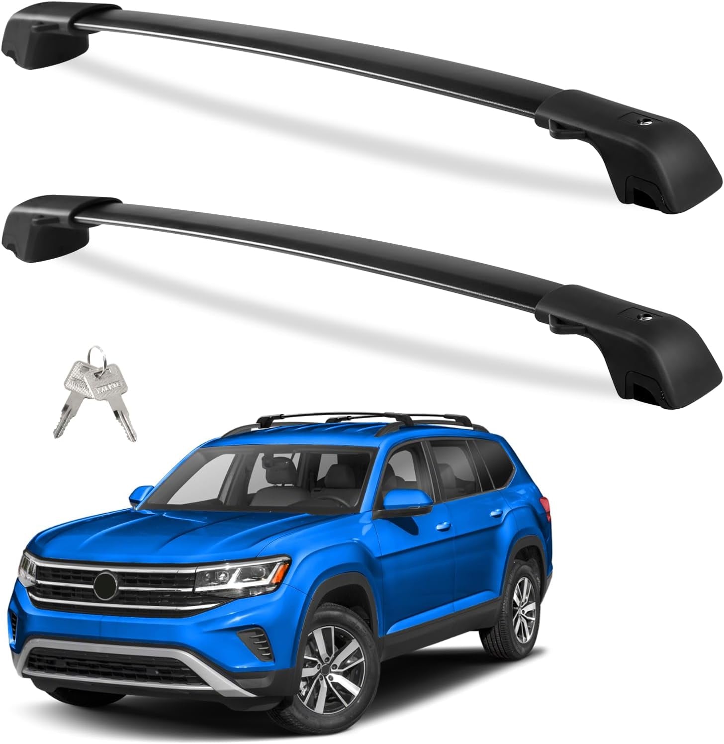 220Lbs Lockable Roof Rack Cross Bars Compatible with KIA EV9 2024 2025 Gt-Line (Not for Wind & Land) with Raised Rails Aluminum Roof Rails Crossbars Cargo Bars Rooftop Cargo Carrier Luggage