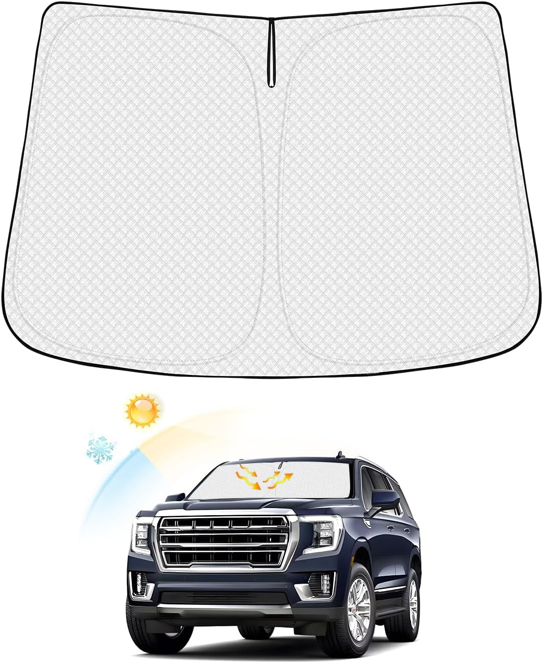 Windshield Sun Shade for Chevrolet/Chevy Blazer EV 2024 2025 Accessories Thicken 6-Layer Front Window Sunshade Cover Sun Visor Protector Foldable Block UV Rays Keep Vehicle Cool