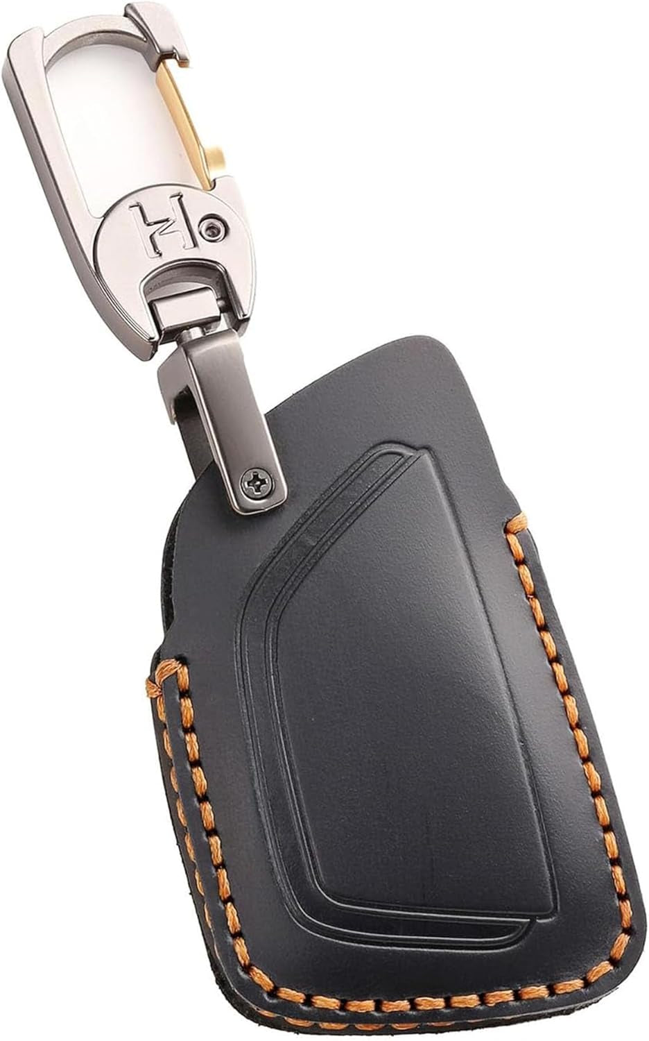 Premium Leather 5-Button Key Fob Cover for Honda Prologue 2024, Compatible with Acura ZDX 2024 Remote Key Holder Case Accessories (Black)