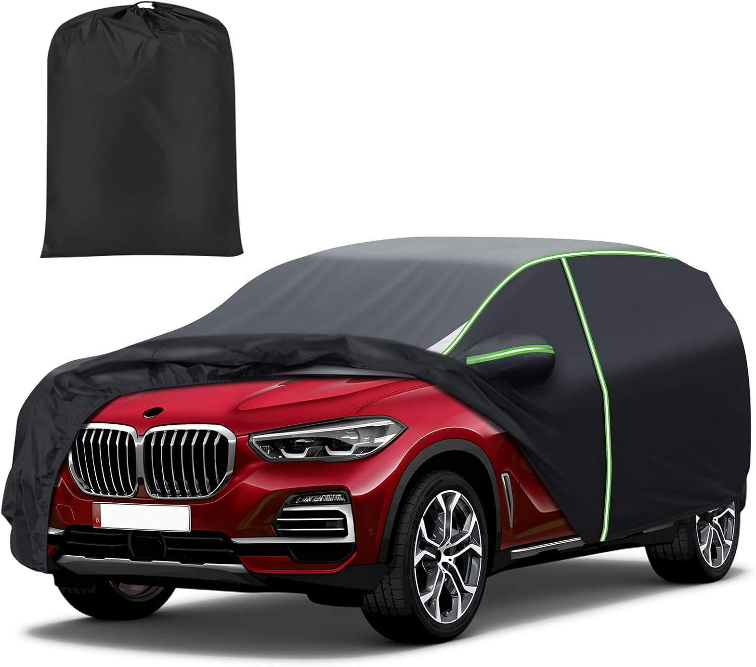 Car Cover for Kia EV9 2024, Full Car Cover All Weather Car Covers for EV9, Waterproof Outdoor Cover with Zipper Door Reflective Strips