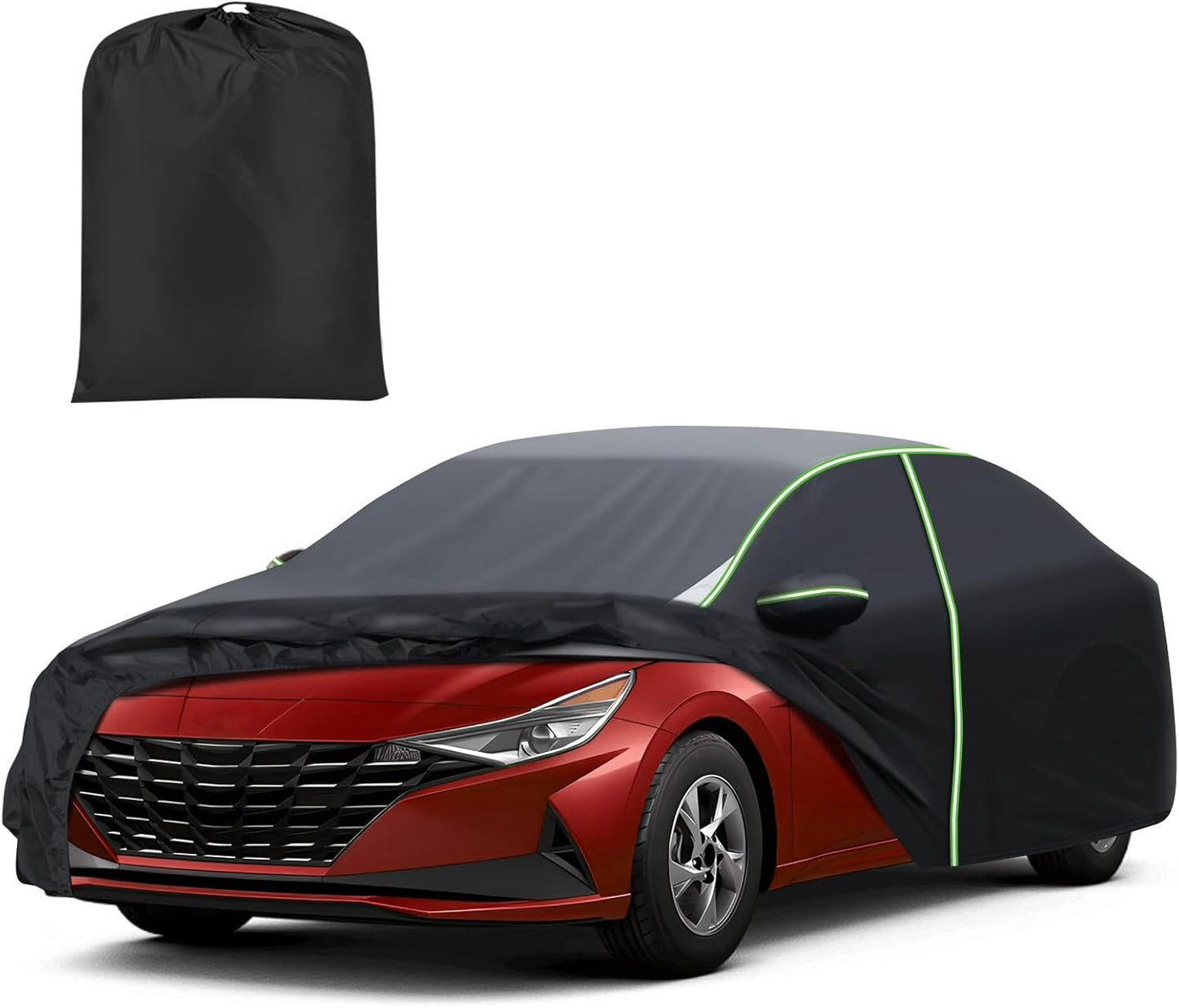 Car Cover for Kia EV9 2024, Full Car Cover All Weather Car Covers for EV9, Waterproof Outdoor Cover with Zipper Door Reflective Strips