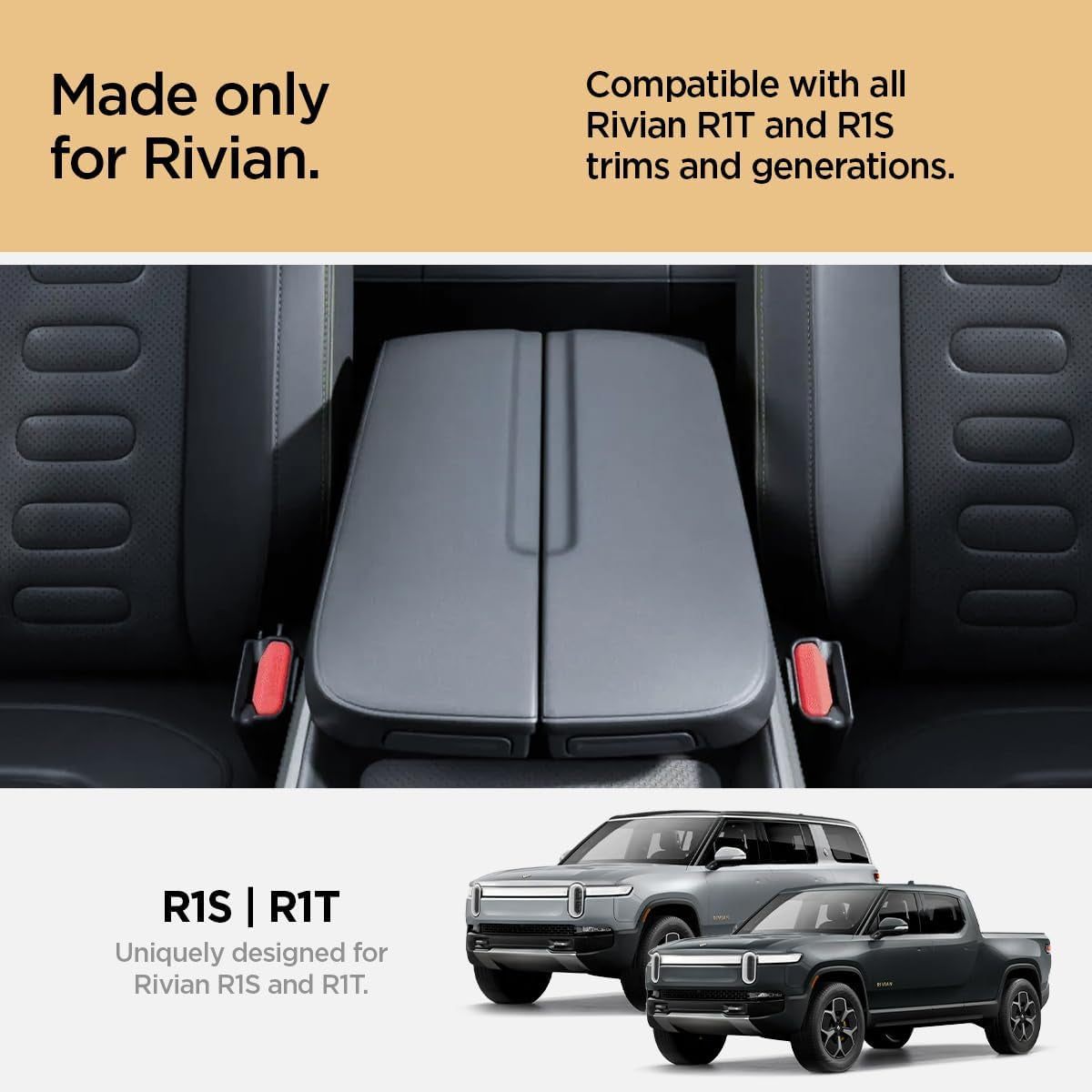 Console Organizer Tray (Carbon Edition) Designed for Rivian R1T and R1S 2025 2024 2023 2022