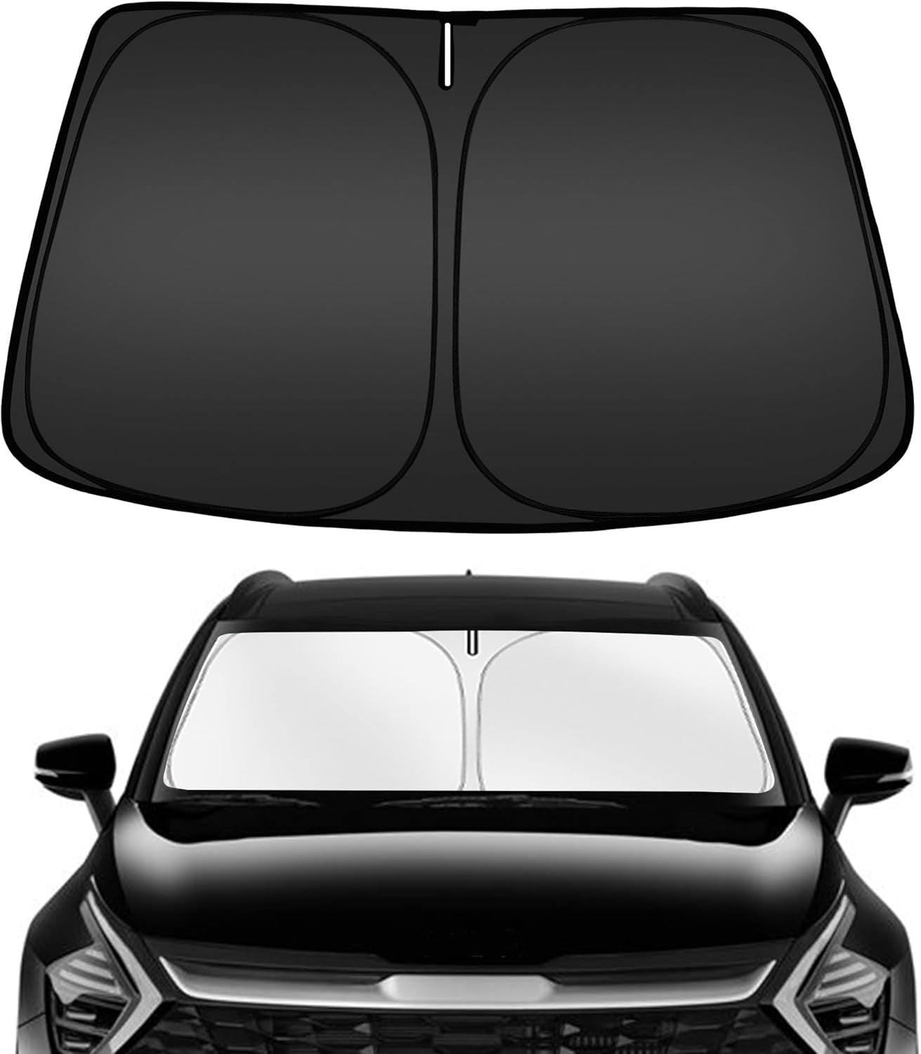 Windshield Sun Shade for Kia EV6 2022-2025, Custom Fit Foldable Front Window Sunshade Sun Visor Protector, Block UV Rays Keep Your Car Cooler