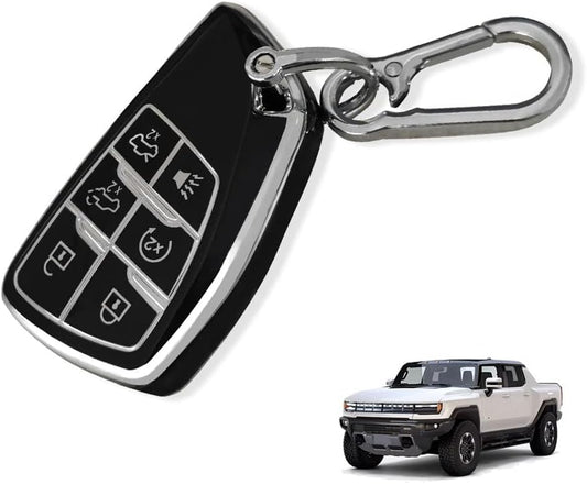 Key Fob Cover Compatible with Hummer EV Accessories Shells with Keychain TPU All-Around Protection Key Case (Pickup)