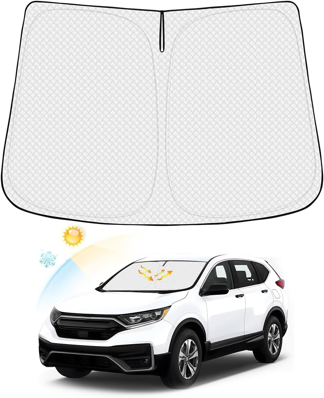 Windshield Sun Shade for Chevrolet/Chevy Blazer EV 2024 2025 Accessories Thicken 6-Layer Front Window Sunshade Cover Sun Visor Protector Foldable Block UV Rays Keep Vehicle Cool