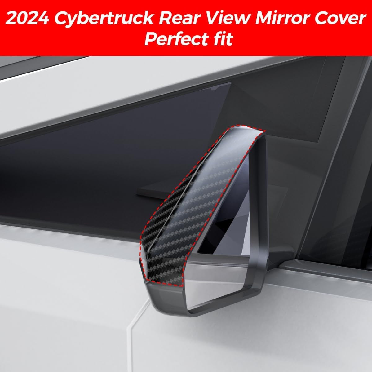 Door Side Rear View Mirror Cover Compatible with 2024 2025 Tesla Cybertruck Accessories