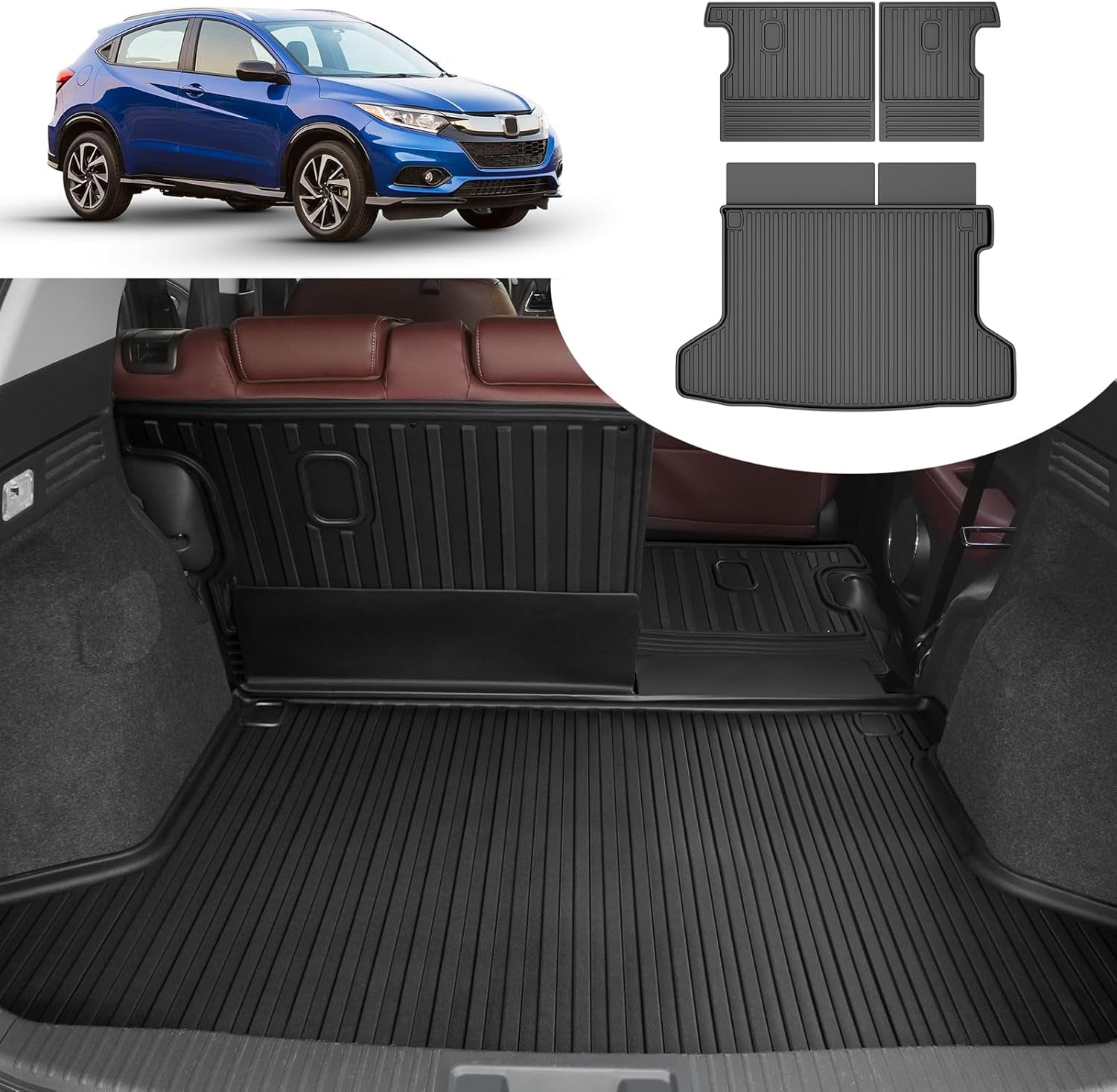 Cargo Liner & Backrest Mat Fit for Honda Prologue 2024 2025: Cargo Mat with Backrest Mat behind 2Nd Row Back Seat Protector - All Weather Protection Trunk Mat with Back Seat Cover Prologue Accessories