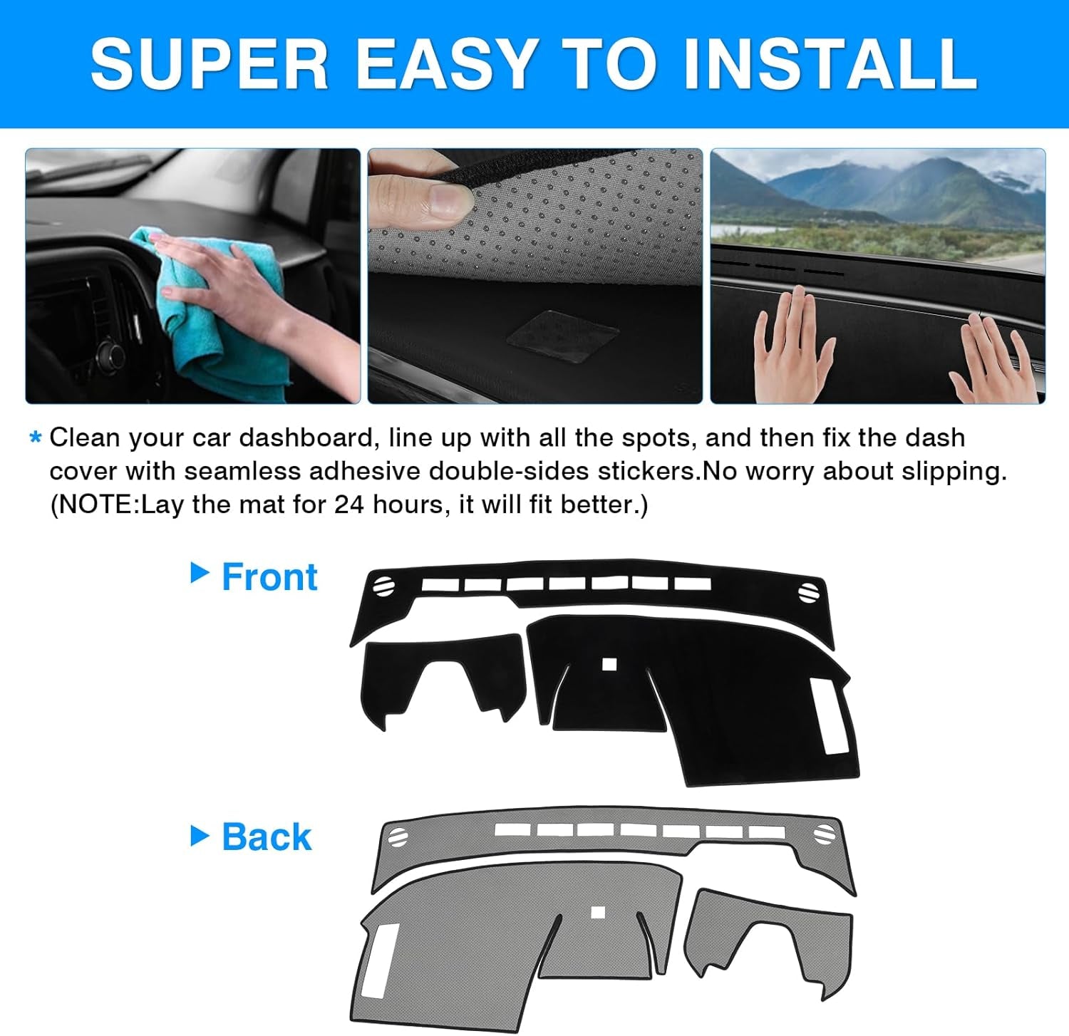 Dashboard Cover Mat for Toyota Bz4X /Subaru Solterra 2023 2024 2025 Accessories Dash Cover Upgrade Velvet Dash Mat Sunshade Glare UV Rays Protector