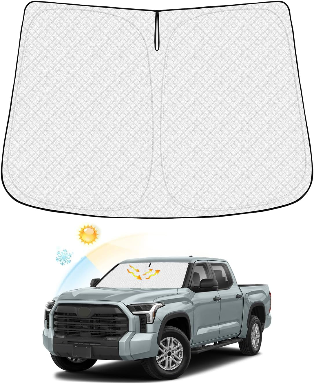 Windshield Sun Shade for Chevrolet/Chevy Blazer EV 2024 2025 Accessories Thicken 6-Layer Front Window Sunshade Cover Sun Visor Protector Foldable Block UV Rays Keep Vehicle Cool