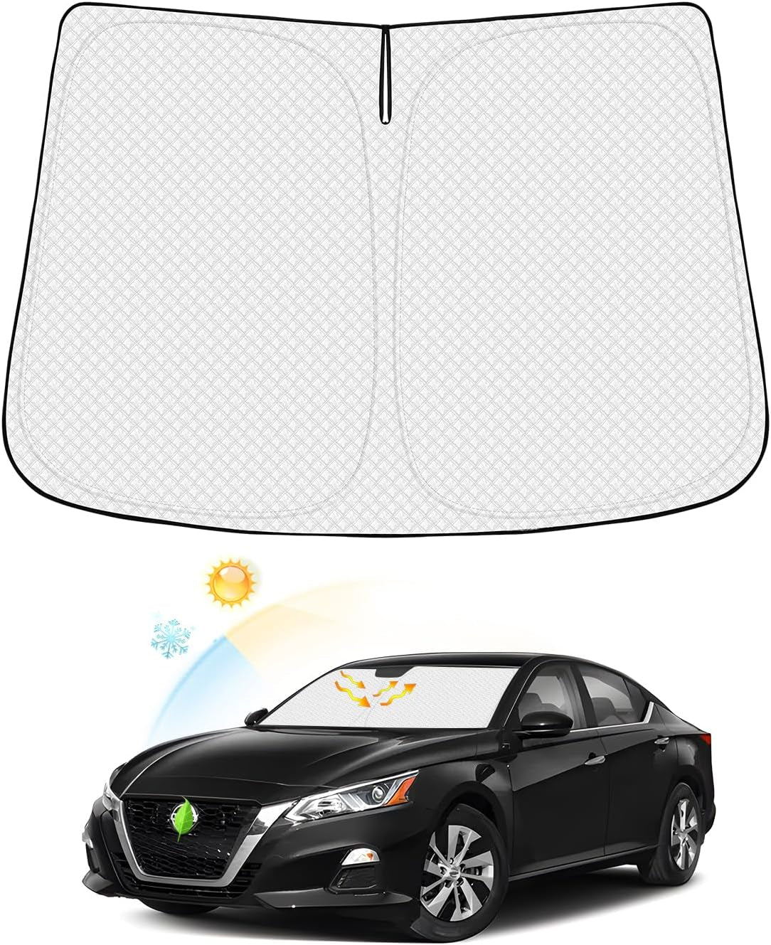 Windshield Sun Shade for Chevrolet/Chevy Blazer EV 2024 2025 Accessories Thicken 6-Layer Front Window Sunshade Cover Sun Visor Protector Foldable Block UV Rays Keep Vehicle Cool