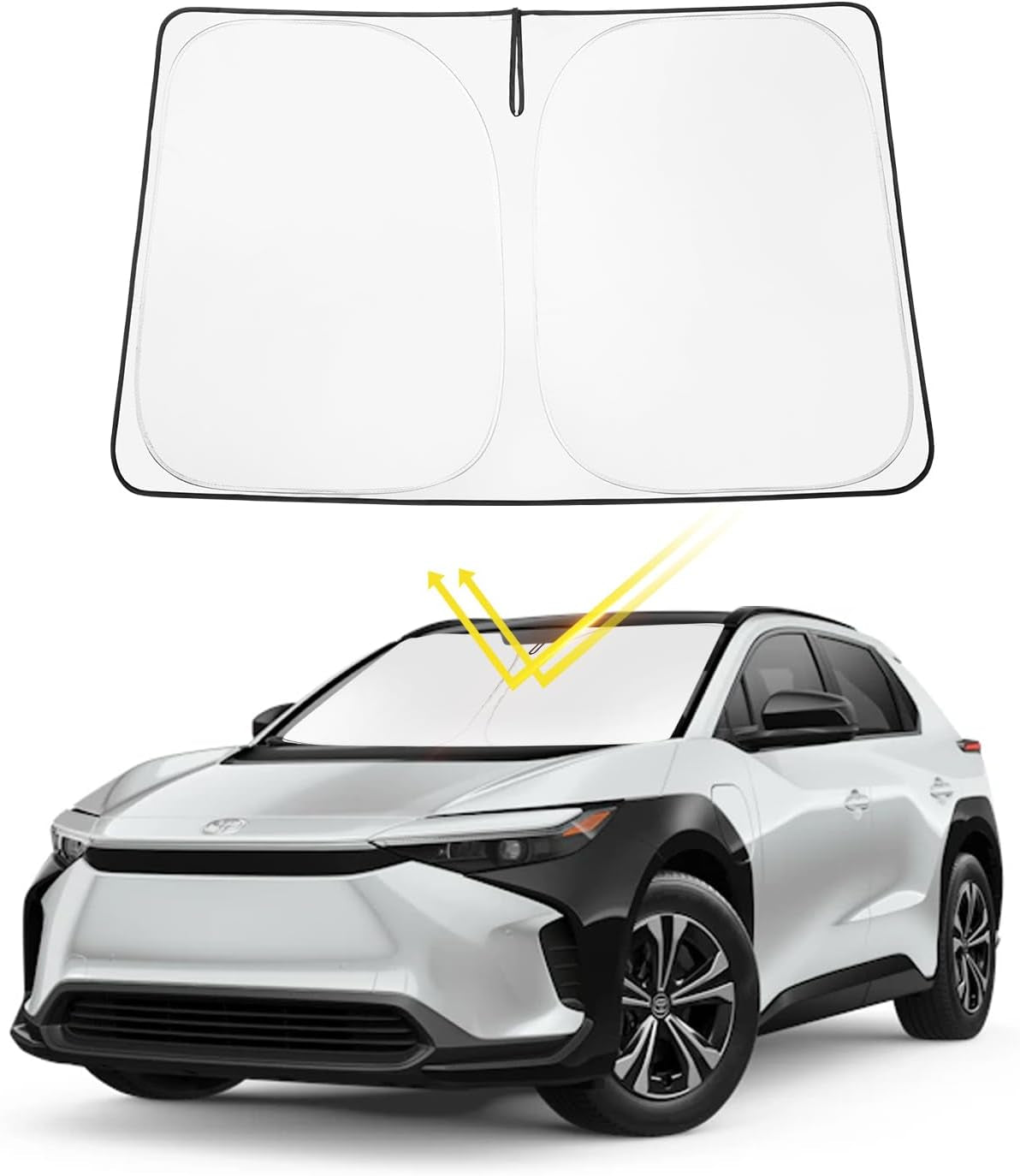 2025 Upgrade Front Windshield Sun Shade Foldable Sunshade Protector Custom Fit 2023-2024 2025 Toyota Bz4X Accessories