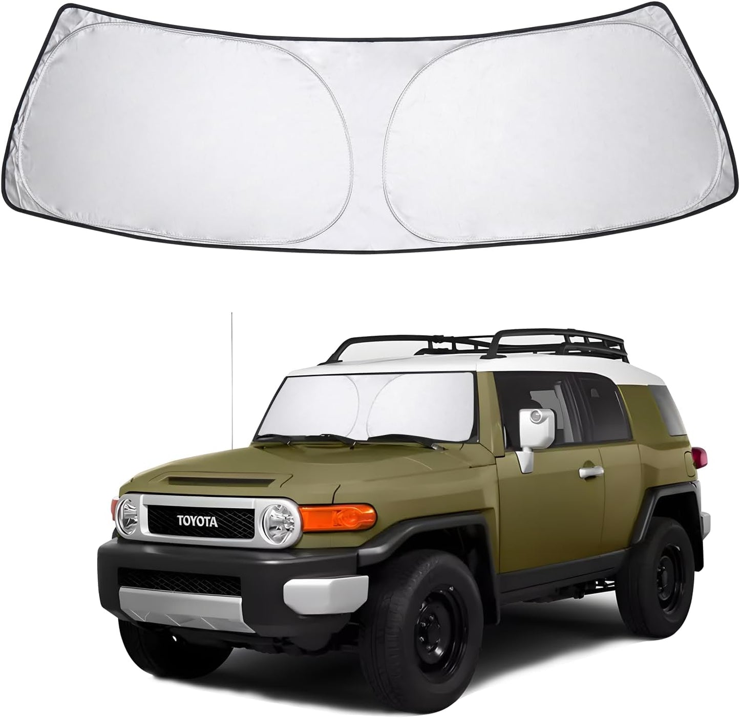 2025 Upgrade Front Windshield Sun Shade Foldable Sunshade Protector Custom Fit 2023-2024 2025 Toyota Bz4X Accessories