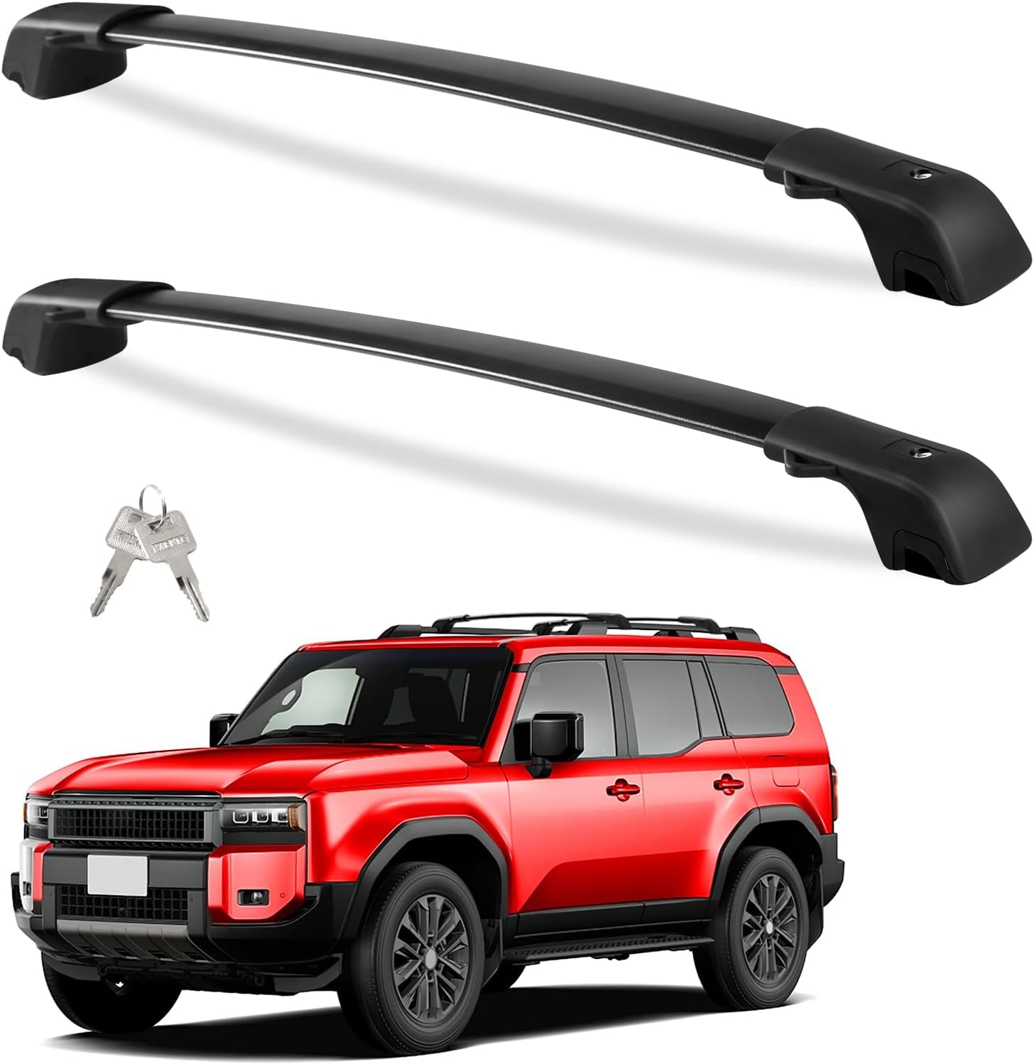 220Lbs Lockable Roof Rack Cross Bars Compatible with KIA EV9 2024 2025 Gt-Line (Not for Wind & Land) with Raised Rails Aluminum Roof Rails Crossbars Cargo Bars Rooftop Cargo Carrier Luggage