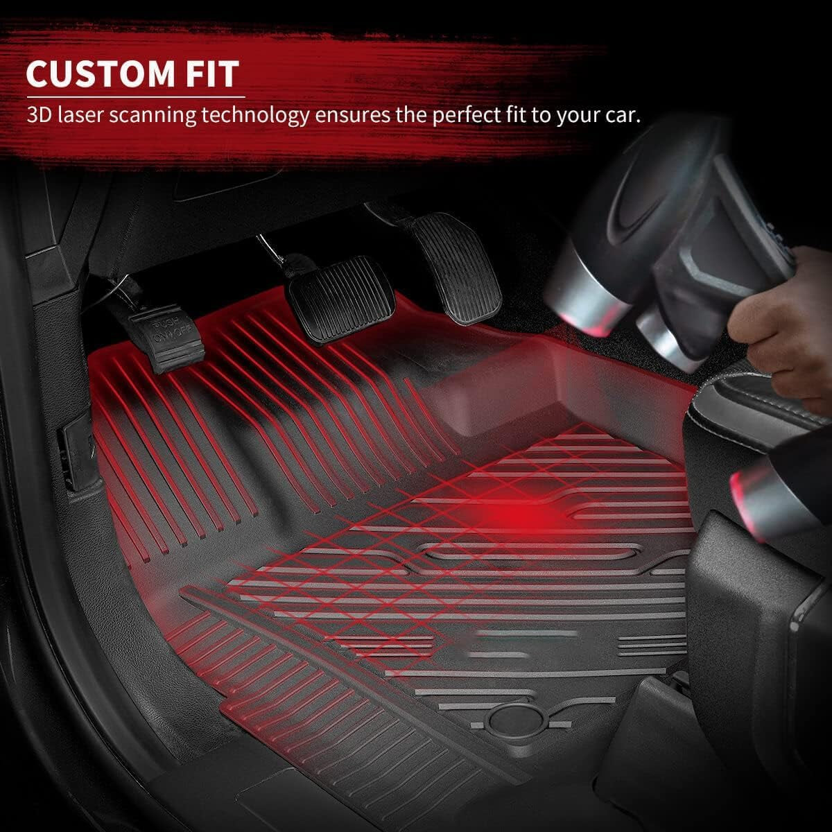 Car Floor Mats Liner Fits Fiat 500 E Electric 2020-2024 | Custom Fit Floor Liner for Cars | All Weather Waterproof Durable 3D Liner | Interior Accessories Car Mats Black