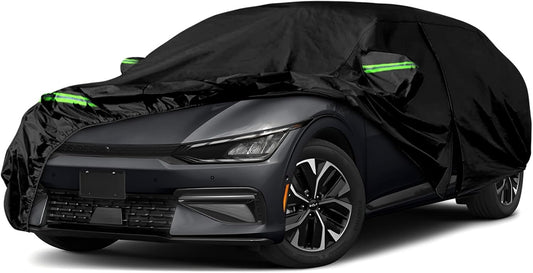 Waterproof Car Cover Replace for 2021-2024 Kia EV6 Standard Range/Long Range/Gt, 210T plus Cotton Inner with Zipper&Charging Hole for Car Dust Snow Rain Hail Protection