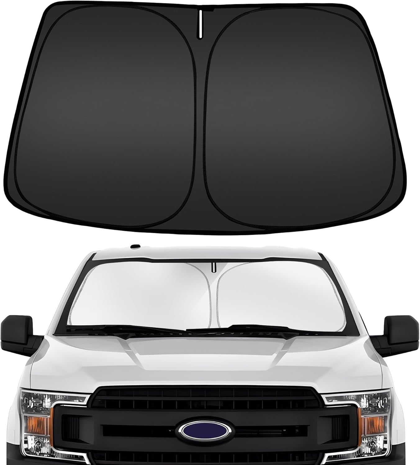 Windshield Sun Shade for Chevrolet Chevy Silverado EV 2024-2025, Custom Fit Foldable Front Window Sunshade Sun Visor Protector, Block UV Rays Keep Your Car Cooler