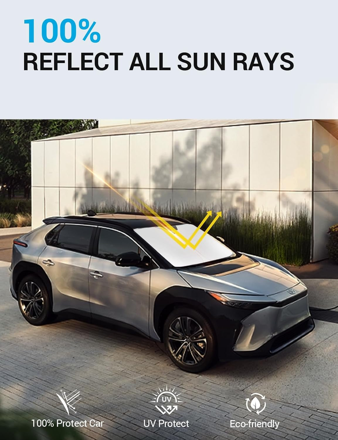 2025 Upgrade Front Windshield Sun Shade Foldable Sunshade Protector Custom Fit 2023-2024 2025 Toyota Bz4X Accessories