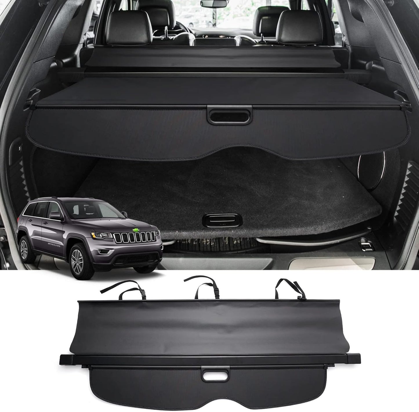 Cargo Cover for 2024 2025 Kia EV9 Accessories Trunk Cover Retractable Trunk Shielding Shade Cargo Luggage Cover Black