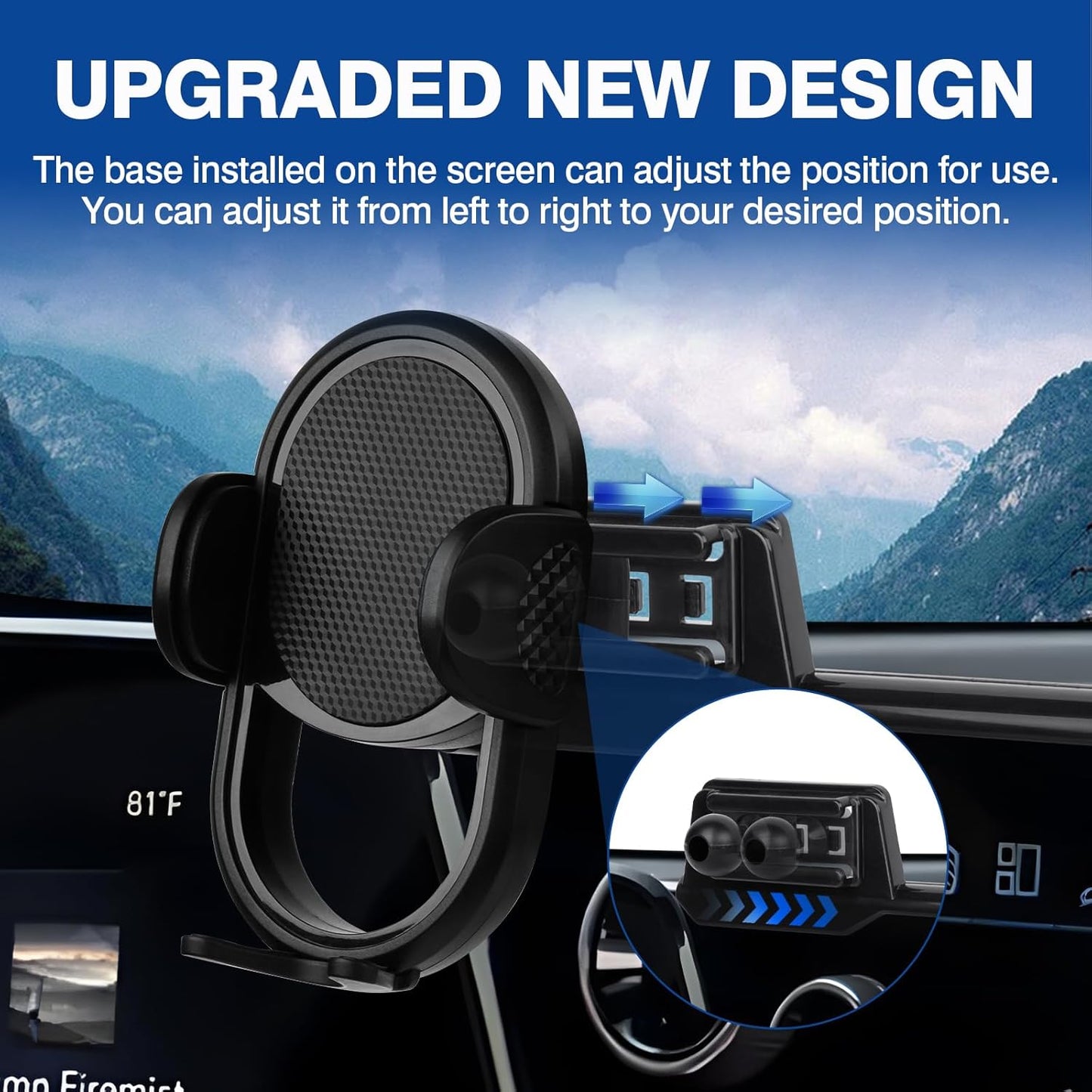 Car Phone Holder for 2022 2023 2024 2025 Kia EV6 Accessories Phone Mount 12.3-Inch Screen Cell Phone Automobile Cradles Hands-Free 360 Degree Rotation