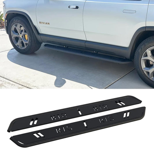 2PCS Running Boards for R1S Door Side Steps Compatible with Rivian R1S 2022 2023 2024 Nerf Bars Pedal Exterior Rivian Accessories(With Letters)